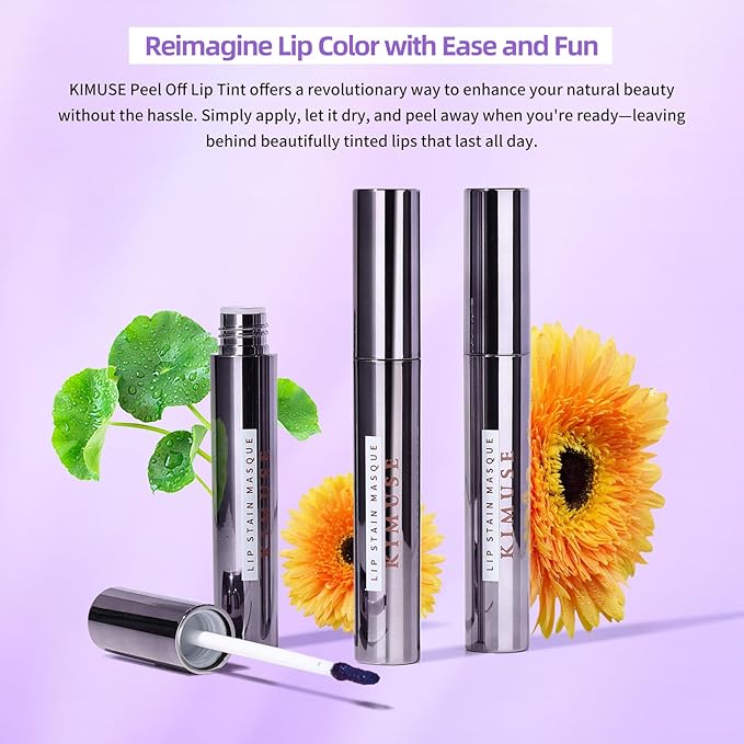 KIMUSE Lip Stain Masque: Peel Off Lip Stain Long Lasting Waterproof 12HR Transfer Proof & Hydrating Tint, Instant Lip Color With Natural Matte Effects, Vegan & Easy To Use-VivaGrace Women