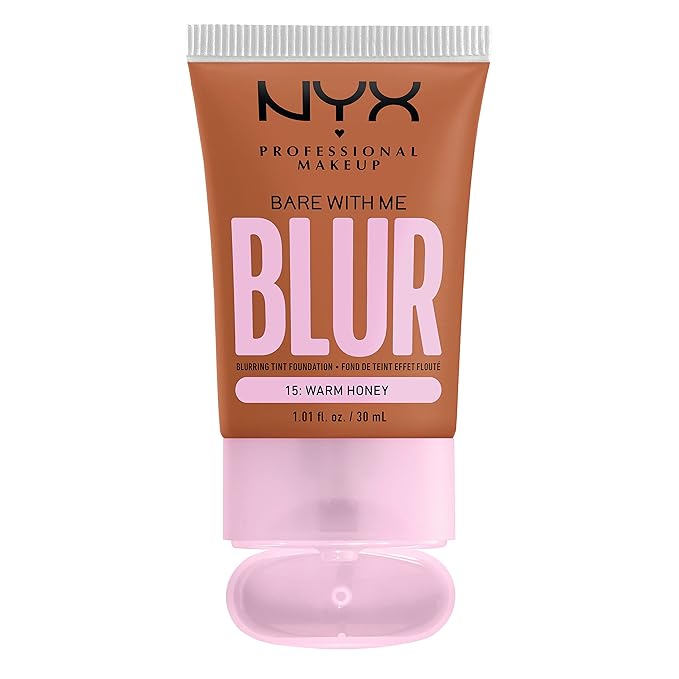 NYX PROFESSIONAL MAKEUP Bare With Me Blur Skin Tint Foundation Make Up with Matcha, Glycerin & Niacinamide - Warm Honey-VivaGrace Women