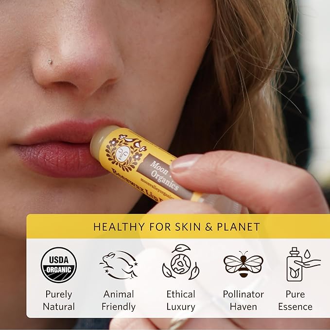 Moon Valley Organics Beeswax Lip Balm for Moisturizing Lips and Cuticles (SWEET HONEY, 4pack)-VivaGrace Women