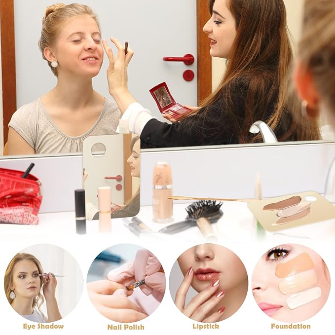 2Pcs Acrylic Makeup Mixing Palette with 2 Pcs Makeup Spatula, Foundation Mixing Tray Cosmetic Palette Mixer Makeup Palette for Foundation, Makeup Mixing Tray for Mixing Eye Shadow Lipsticks Nail Art-VivaGrace Women