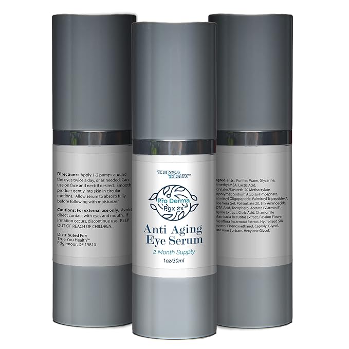 Pro Derma Pgx 2x Anti Aging Eye Serum - 2 Month Supply - Improved Formula to Promote Youthful Appearance - Support Reduced Puffiness & Undereye Bags - Minimize Appearance of Wrinkles & Dark Circles-VivaGrace Women
