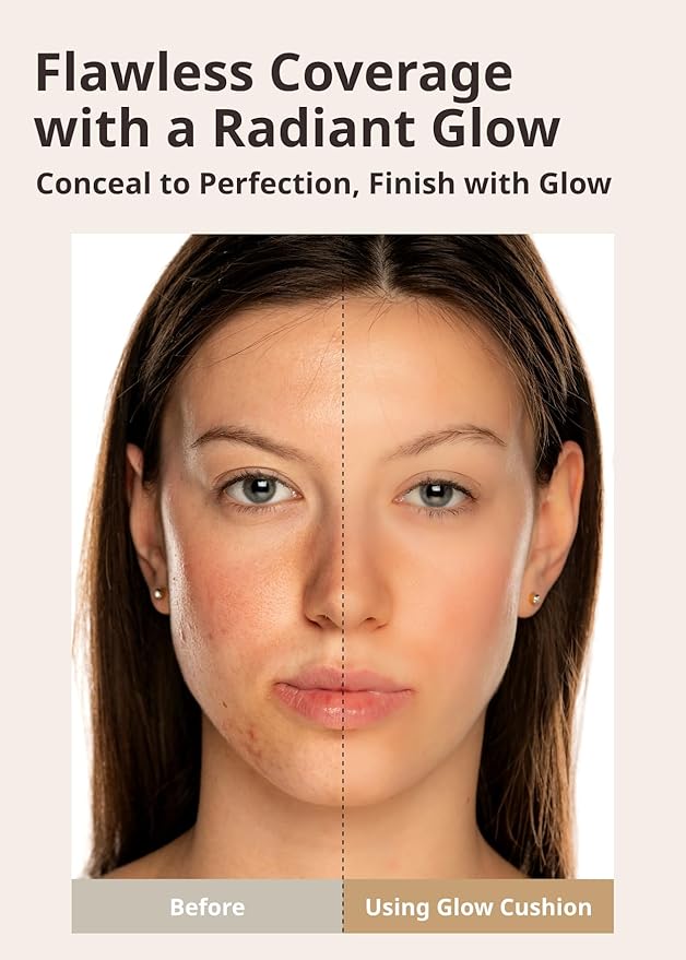 MISSHA Glow Cushion No.27 Honey Beige for Tanned Skin Radiant & Moisturizing Skin with Buildable Coverage-VivaGrace Women