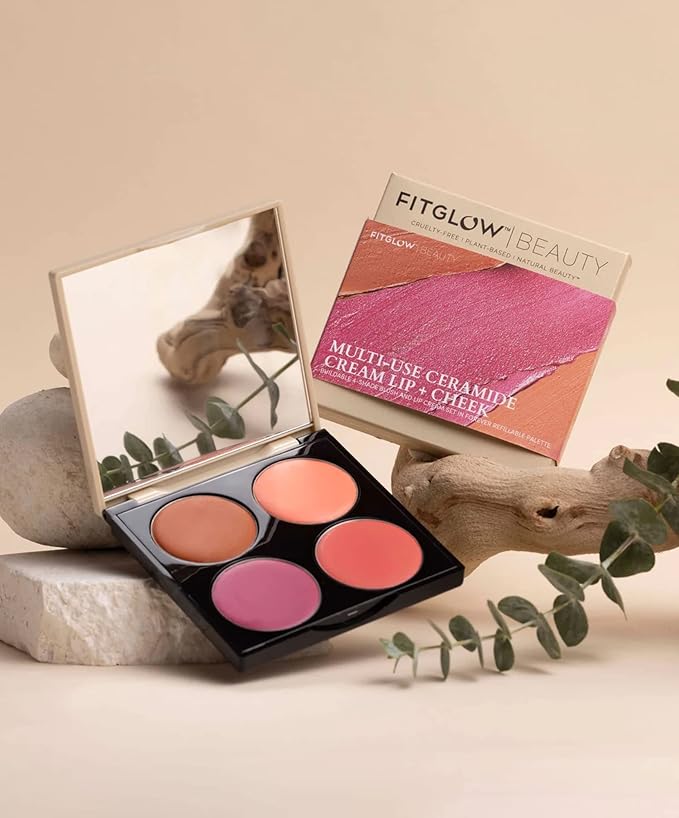 FITGLOW Beauty – Ceramide Cream Lip + Cheek Palette | Vegan, Woman-Owned Clean Beauty (Freshly Picked)-VivaGrace Women