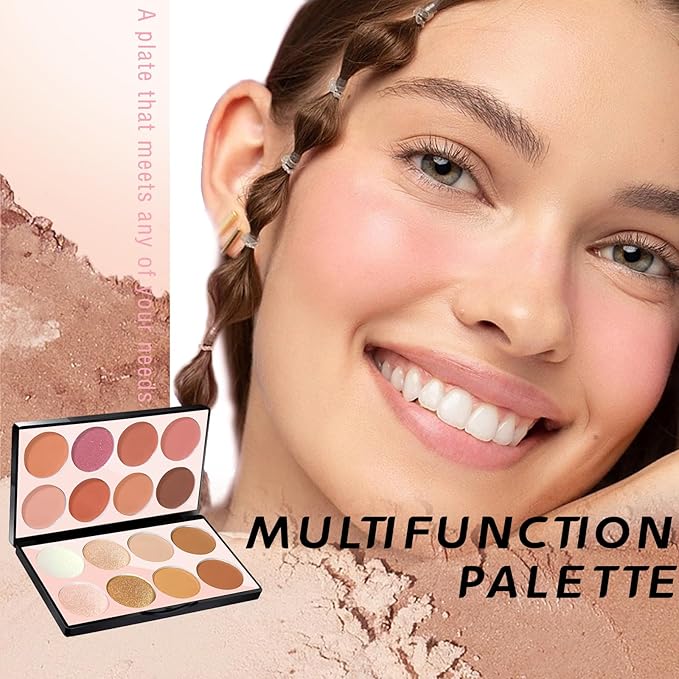 16 Colors Blush Contour Highlighter Makeup Palette, All-in-One Shimmer Silky Matte Mineral Blush Powder Palette, Face Sculpting Bronzer Blusher Illuminator Palette for a Natural Glowing-VivaGrace Women