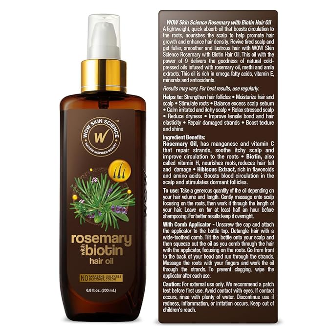 WOW Skin Science Rosemary with Biotin Hair Oil 6.8 oz-VivaGrace Women