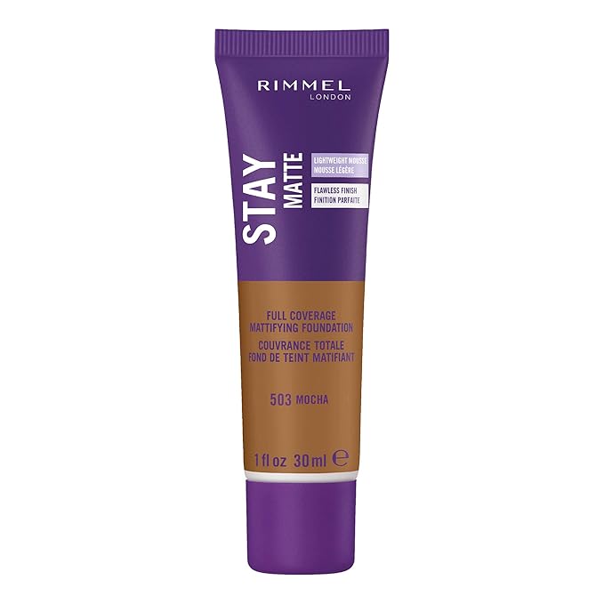 Rimmel London Stay Matte Liquid Mousse - 503 Mocha - Foundation, Lightweight, Shine Control, Oil-Free, 1oz-VivaGrace Women