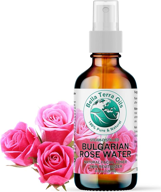 Bella Terra Oils - Organic Rose Water Mist 4 oz - Capture The Bulgarian Rose Essence, Perfect as a Gentle Rosewater Face Mist, Free from Synthetics-VivaGrace Women