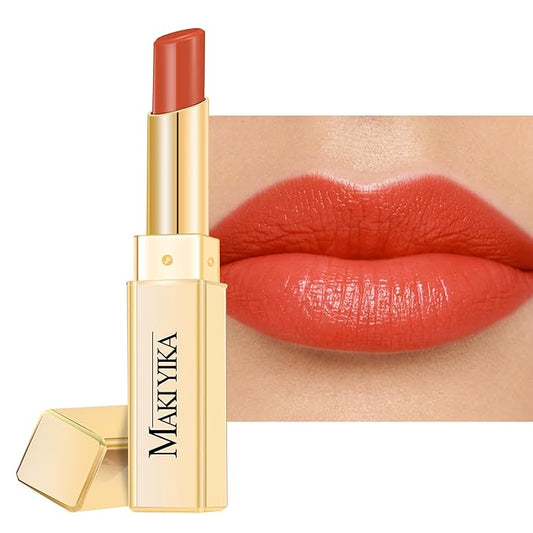 MAKI YIKA Moisture Red Lipstick for Women Hydrated Tinted Lip Balm for Dry Cracked Lips Weightless Glossy Lip Color Juicy Finish,MA037 Apricot Peach-VivaGrace Women