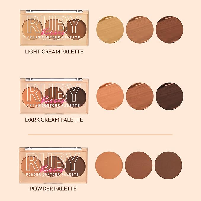 Ruby Kisses Contour Palette 3-in-1 Contour, Conceal, Highlight All-In-One Mini Palette, Long-Lasting, Easy to Blend Cream Contour Palette for Oily and Dry Skin (Medium To Tan)-VivaGrace Women