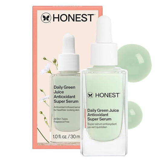 Honest Beauty Daily Green Juice Antioxidant Super Serum | Improves Skin Tone + Texture | Gentle for Sensitive Skin, Fragrance Free, Vegan | 1 fl oz-VivaGrace Women
