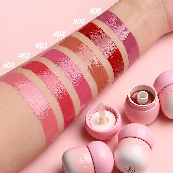 Glow Lip Balm,Moisturizing Lip Balm For Dry,Chapped Lips, Hydrating Lip Balm Repair Lip Sleeping Mask,Nourish & Hydrate Shine Glossy Lip Gloss,Not Sticky Tinted Lip Balm Lip Care (5# Wine Red)-VivaGrace Women