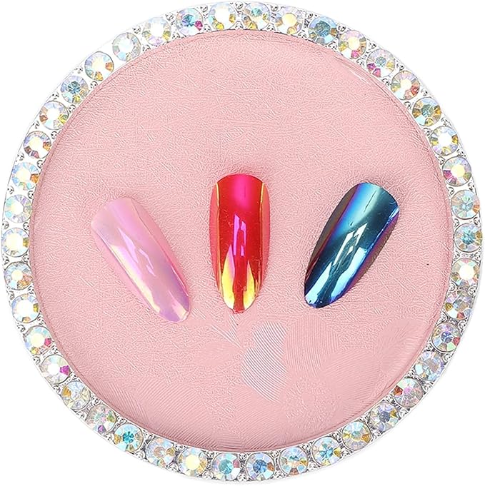 Nail Art Palette, Nail Charm Display Stand Painting Color Mixing Tray Makeup Mixing Plate, Pink-VivaGrace Women