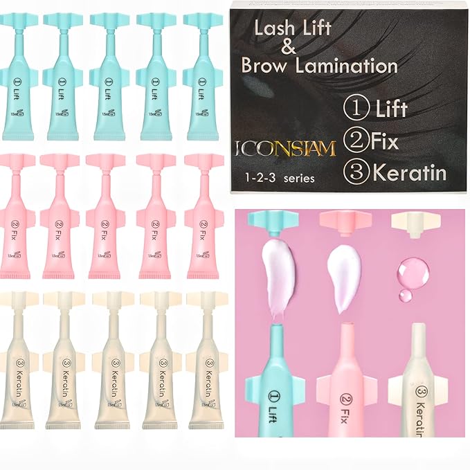 Lash Lift Kit Eyebrow Perm Kit Perm&Setting Lotion Set | Disposable large capacity 1.5ml lotion tube for Lash Lift Kit & Eyebrow Lamination Fast Acting 3-Step Lifting, Fixing Lotions with-VivaGrace Women