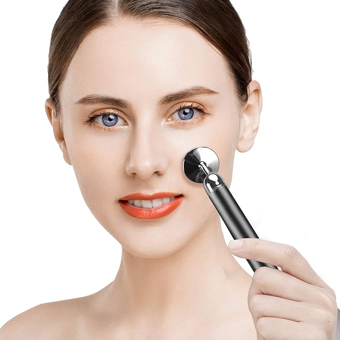 3-IN-1 Electric Jade Roller 3D Roller Facial Roller & Face Massager,Black-VivaGrace Women