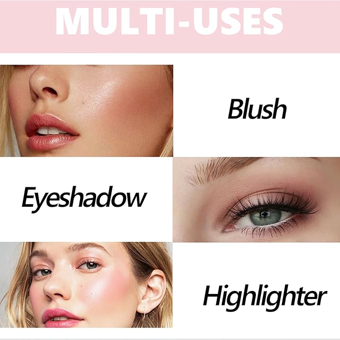 8 Colors Blush and Highlighter Palette, 2-in-1 Contour Makeup Palette, Lightweight, Blendable, Natural Radiance, Face Palette Holiday Gift Set for Women-VivaGrace Women