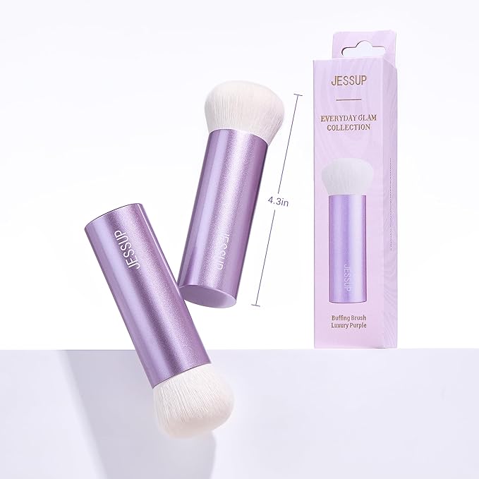 Jessup Professional Foundation Brush for Liquid, Cream and Powder, Large Dense Face Makeup Brush for Natural Flawless Finish, Luxury Purple AS004-VivaGrace Women