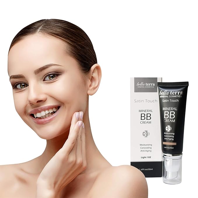 Bellaterra Cosmetics BB Cream - Tinted Moisturizer, Mineral Foundation Makeup, Light 102 | Skin Perfector, 1.69 oz-VivaGrace Women