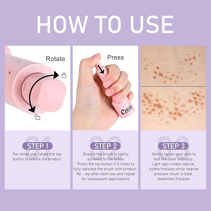Freckles Stamp Pen, Resistant Faux Liquid Freckle Makeup, Waterproof Sweatproof Quick Dry Long Lasting, Natural Lifelike Sunkissed Matte Finish Fake Freckle Pen-MEDIUM-VivaGrace Women