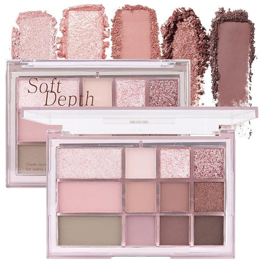 12 Girds Colorful Matte Shimmer Eyeshadow Palette for Eye Makeup,High Pigmented Eye Shadow Primers Powder Palet de sombras de ojos 12-C-VivaGrace Women