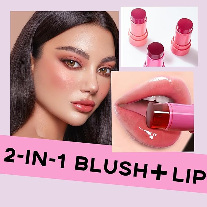 4Pcs Milk Jelly Blush - Milk Blush - Sheer Cheek & Lip Stain,Long Lasting Milk Jelly Tint Have Transparent & Bright Colors (multicolored)-VivaGrace Women