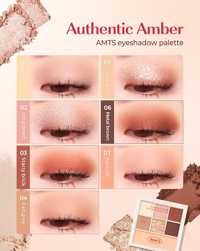 AMTS Off Sienna & Authentic Amber Eyeshadow Palettes Set, Valentine's gifts for teen girls, women | Matte Shimmer Metallic, Long Lasting-VivaGrace Women