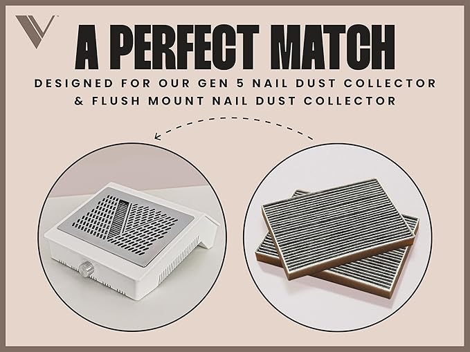 V Beauty Pure Gen 5 Nail Dust Collector Filter - Dust Collector System, Nail Tech Must Haves, Professional Supplies, Made with Carbon Activation Technology for Effective Filtration - 5 Pack-VivaGrace Women