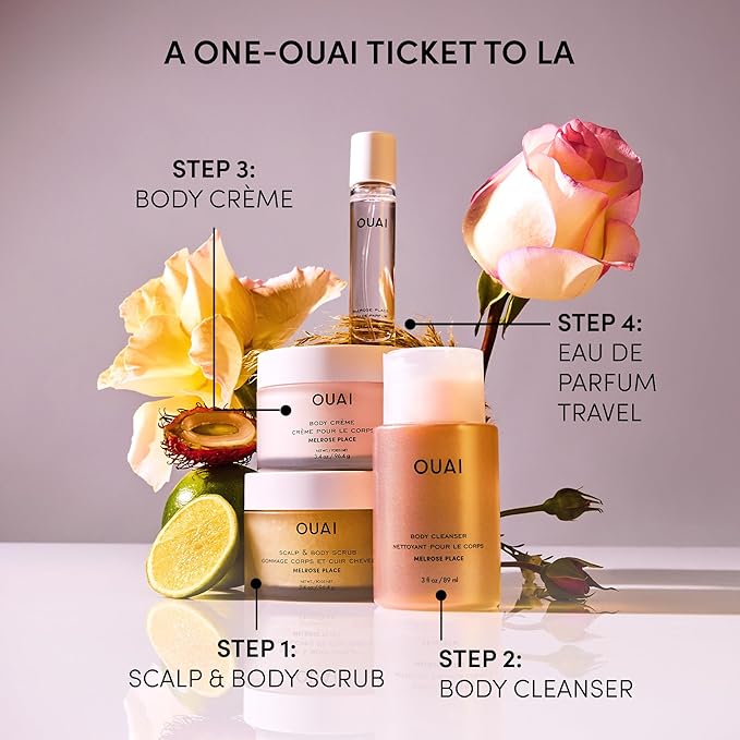 OUAI Body Cream Travel Size, Melrose Place - Hydrating Whipped Body Cream with Cupuaçu Butter, Coconut Oil & Squalane - Softens Skin and Delivers Healthy-Looking Glow - Sulfate Free Skin Care (3.4 Oz)-VivaGrace Women