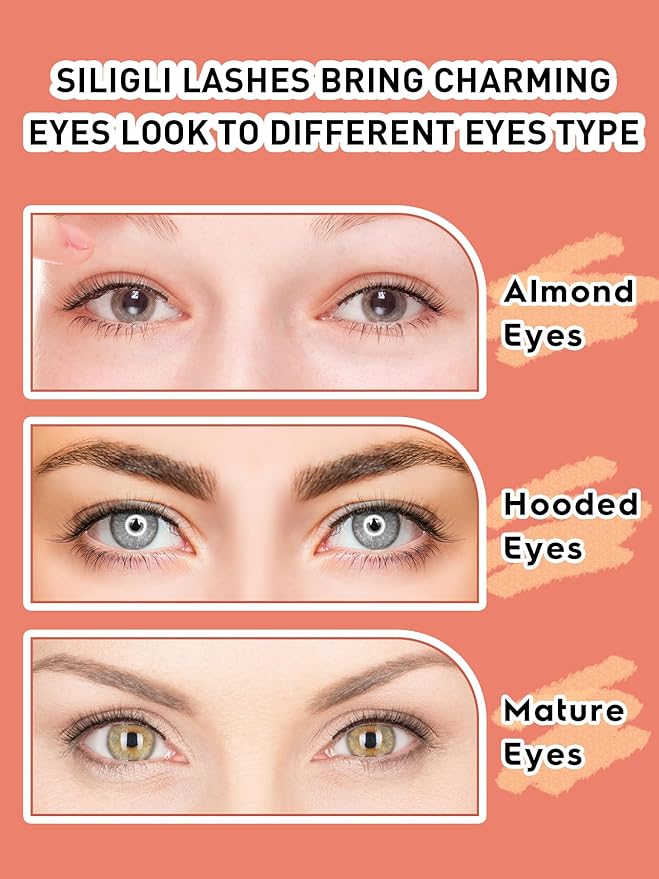 Natural Lashes 7MM Extra Short Eyelashes Natural Cat Eye Lashes 10 Pair False Eyelashes Wispy Eye Lashes Pack C Curl Strip Lashes 3D Volume Short Lashes Siligli Eyelashes-VivaGrace Women
