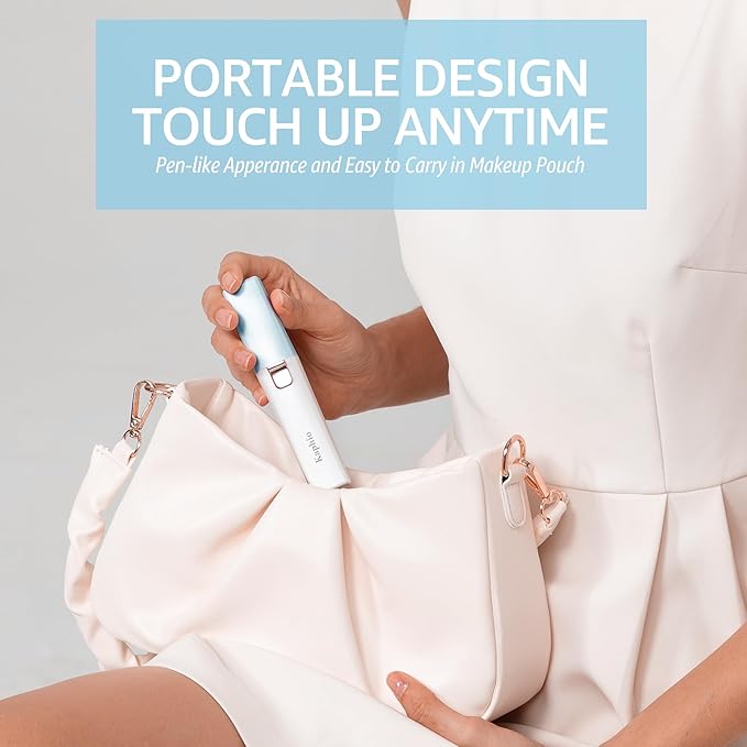 Facial Hair Removal for Women: 2 in 1 Electric Hair Removal Device for Chin Upper Lip Peach Fuzz & Rechargeable Eyebrow Trimmer for Shape Brows with Light (Blue)-VivaGrace Women