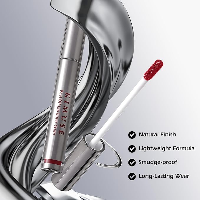 KIMUSE Peel Off Lip Liner Stain, Long Lasting Lip Tint Stain, Waterproof, Transfer-Proof, Highly Pigmented Color Lip Stain Liner, Matte Finish-VivaGrace Women