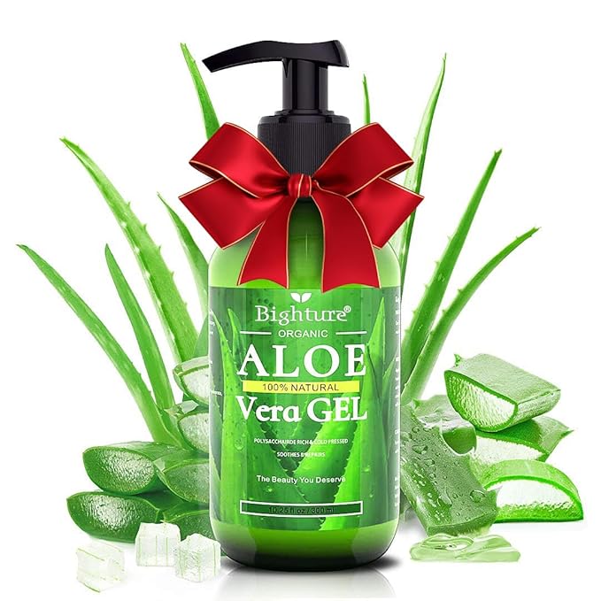 Aloe Vera Gel, 100% Aloe Vera Organic from Freshly Cut Aloe Leaves, Skin Care for Deeply & Rapidly Soothing, Firming, After Shave, Sunburn Relieve, etc-VivaGrace Women