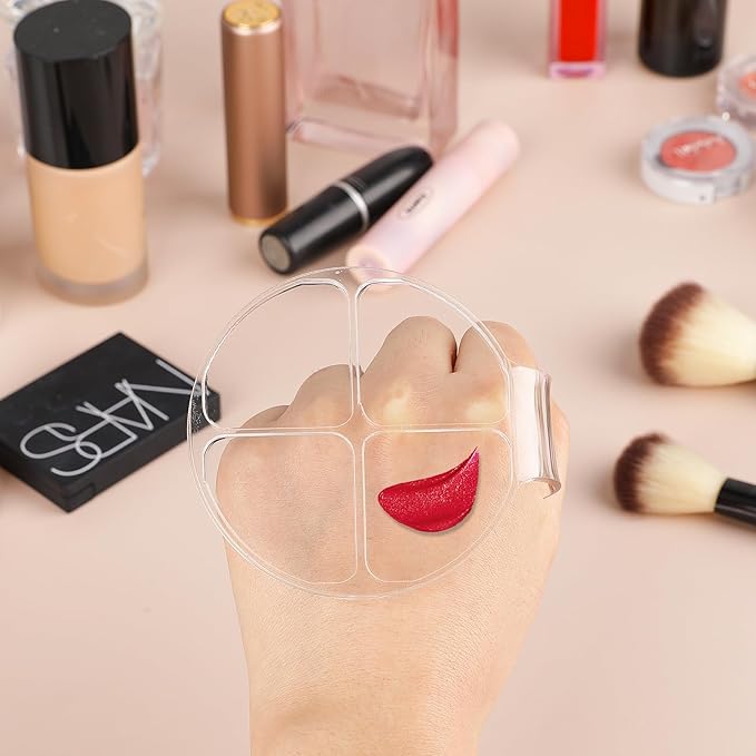 2 Pcs Makeup Hand Palette Foundation Palette Foundation Mixing Palette Hand-Held Nail Art Manicure Palette Clear Makeup Palette for Mixing Foundation Eye Shadow Nail Art-VivaGrace Women