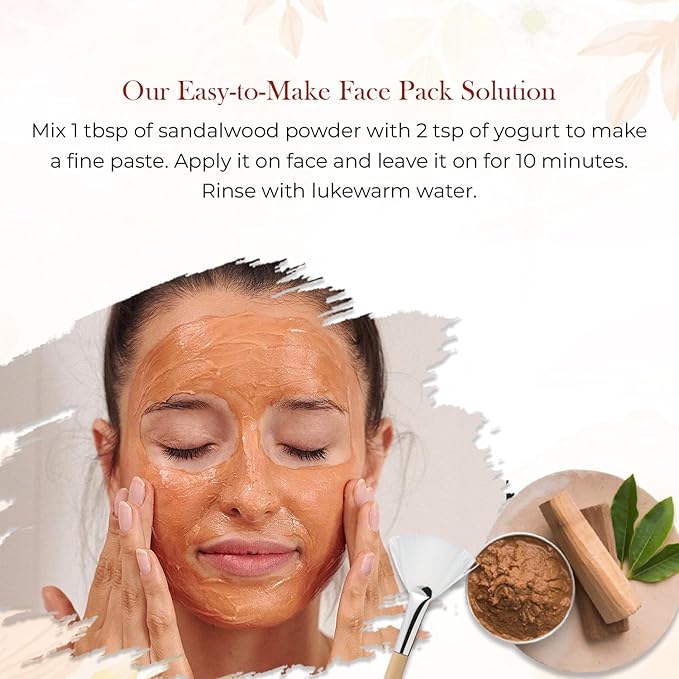 100% Natural Sandalwood Powder | (3.5 Oz) Chandan Powder for Women & Men | Herbal Sandalwood Powder for Face & Skin | Ayurvedic Face Pack for Glowing Skin, Tan Removal Mask & Natural Face Pack-VivaGrace Women