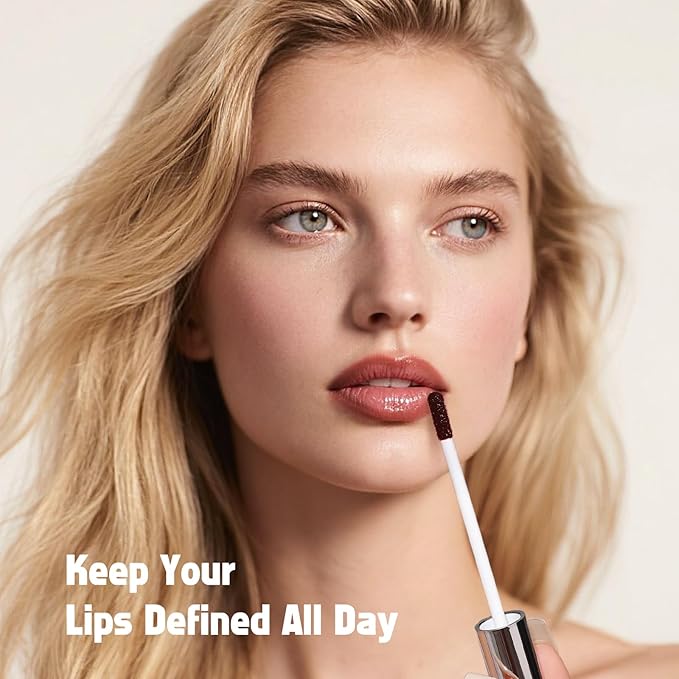 KIMUSE Peel Off Lip Liner Stain, Long Lasting Lip Tint Stain Peel Off, Waterproof, Transfer-Proof, Highly Pigmented Color Peel Off Lip Stain Liner, Matte Finish-VivaGrace Women