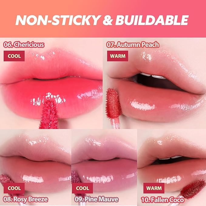 MILKTOUCH Jelly Fit Lip Tint (04 Mute-Ficial Plum) with Cooling Plumping Effect and Water-Based Non-Sticky Texture | Long Lasting Korean Beauty Lipstain Tinted Gloss Oil Brown K Makeup-VivaGrace Women