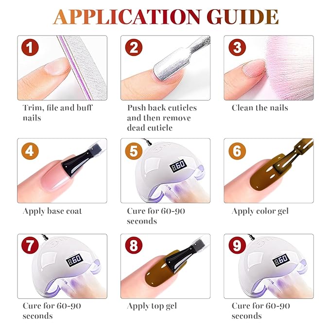 RARJSM Jelly Stained Glass Gel Nail Polish Set 6pcs Clear Amber Yellow Cherry Red Orange Olive Green Crystal Transparent Series Sheer Gel Varnish Curing Requires Soak off Home Salon French Manicure-VivaGrace Women