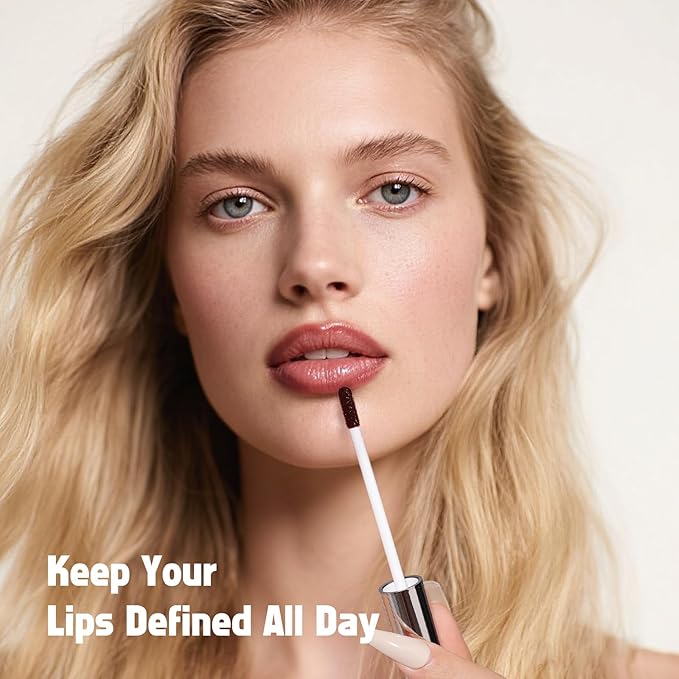 KIMUSE Peel Off Lip Liner Stain, Long Lasting Lip Tint Stain Peel Off, Waterproof, Transfer-Proof, Highly Pigmented Color Peel Off Lip Stain Liner, Matte Finish-VivaGrace Women
