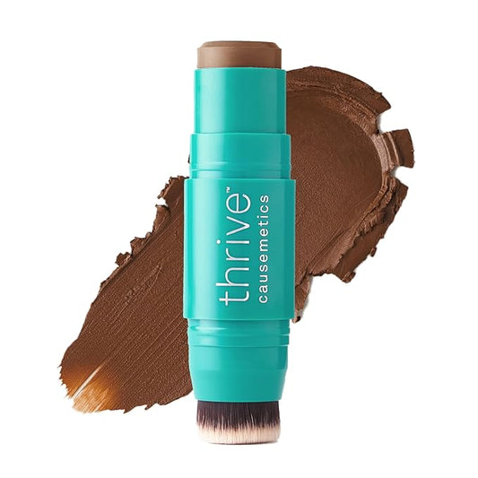 Thrive Causemetics Triple Threat Color Stick: Cream Bronzer & Contour Stick with Vitamin E, Evening Primrose Oil, Waterproof Smudge Proof Face Makeup Formula, Senait (Tan Golden)-VivaGrace Women