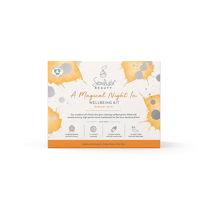 RADIANT Gifting Bundle | BRIGHTENING SHEET MASK | Rosy Toes - Foot Mask Instant Pedciure | Rosy Hands - Hand Mask Instant Manicure| Magic Cleanse™ Eco-friendly Cleansing Tool-VivaGrace Women