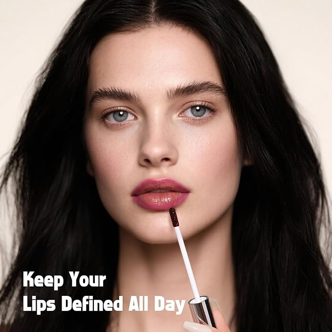 KIMUSE Peel Off Lip Liner Stain, Long Lasting Lip Tint Stain, Waterproof, Transfer-Proof, Highly Pigmented Color Lip Stain Liner, Matte Finish-VivaGrace Women