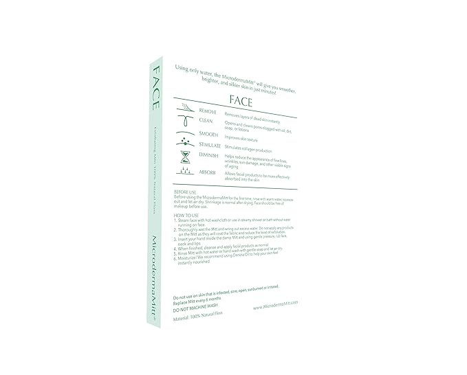 MicrodermaMitt Deep Exfoliating Mitt Scrub for Face, Lips & Neck - Dead Skin & Blackheads Remover - Gentle Facial Scrubber - Exfoliator Glove for Shower - Women Skin Care-VivaGrace Women