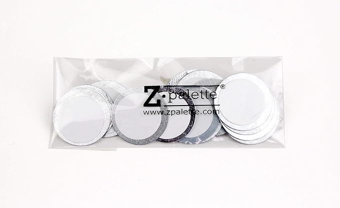 Round Metal Stickers 26mm 30-Pack for Non-Magnetized Makeup Pans-VivaGrace Women