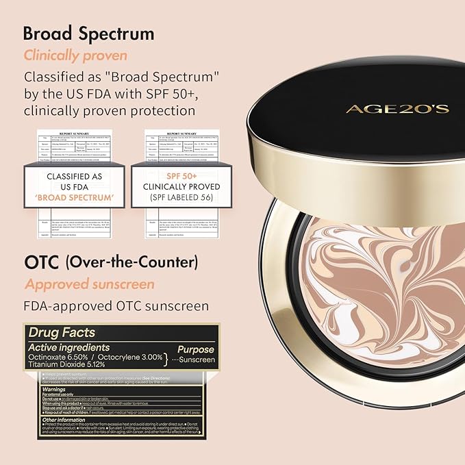 AGE20'S Signature Essence Pact SPF 50+ | Pack of 2 | 21N VANILLA | Cream Foundation, Dewy Finish, Natural Coverage | Korean Cushion Foundation-VivaGrace Women