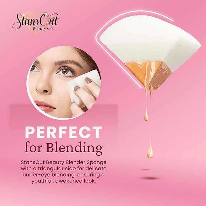 StansOut Memory Foam Makeup Sponge – No-Water-Needed Blender for Liquid, Cream & Powder Foundation – Airbrush Finish, Flawless Application-VivaGrace Women
