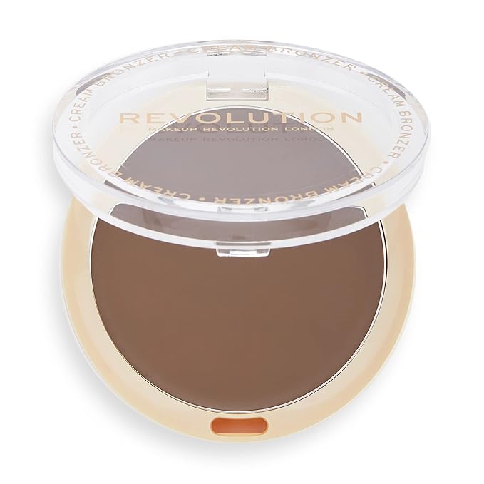 Revolution Beauty, Ultra Cream Face Bronzer, Buildable & Blendable Cream Contour, Vegan & Cruelty Free, Dark, 0.24 Oz.-VivaGrace Women