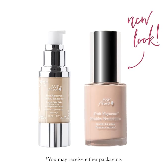 100% PURE Healthy Foundation Full Face Coverage Makeup, Liquid Matte Finish with Anti-Aging Benefits - Vegan - Gorgeous Fruit Pigmented Creme Color - (Fair with Warm Undertones) - 1 Fl Oz-VivaGrace Women
