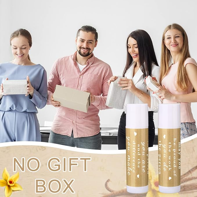 Demissle Thank You Gifts for Coworker Lip Balm Bulk Set Inspirational Appreciation Gifts Leaving Farewell Gifts Vanilla Ingredients Lips Care Products for Friends Teacher Worker Employee (48 Pcs)-VivaGrace Women