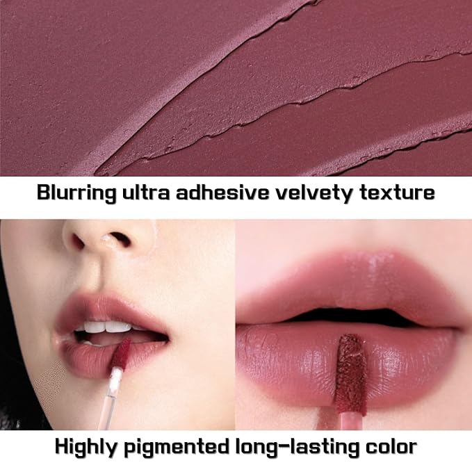 BBIA Last Velvet Tint - Soft & Creamy Matte Finish Lip Stain, Blur Effect with Velvety Texture, Long-Lasting, High Pigment, Lightweight, Non-Drying, Vegan, Korean Lip Makeup (V42 SO GOOD FIG)-VivaGrace Women