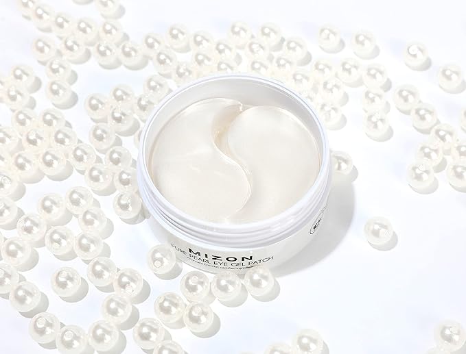 MIZON Pure Pearl Eye Gel Patch with Pearl, Diamond Powder, and Niacinamide for Radiance, Firming, and Nourishment – 60pcs – Improves Dark Circles and Luminosity-VivaGrace Women