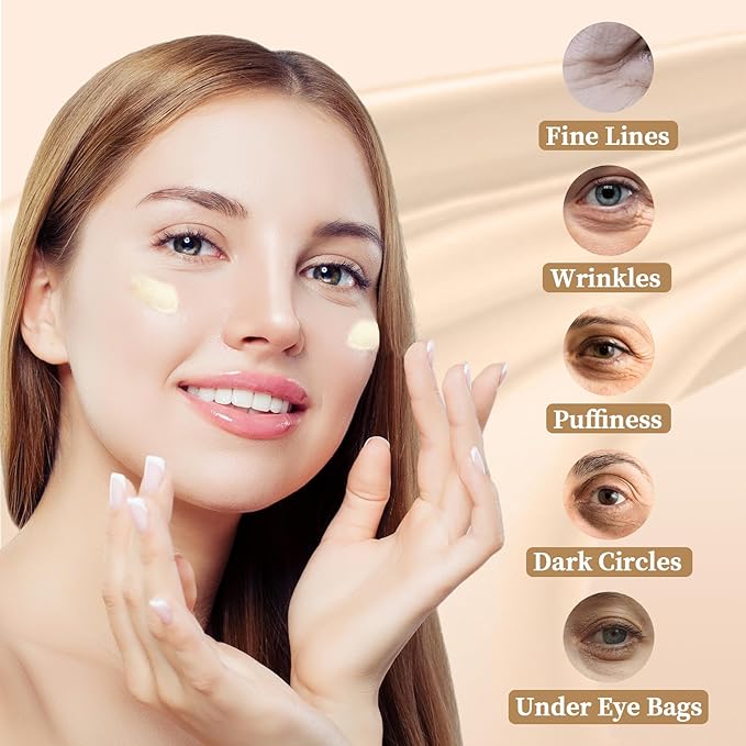 Retinol Eye Stick, Eye Cream for Dark Circles and Puffiness, Hydration and Brightening Eye Balm, Under Eye Cream Anti Aging Visible Results in 3-4 Weeks Reduces Fine Lines Bags-VivaGrace Women